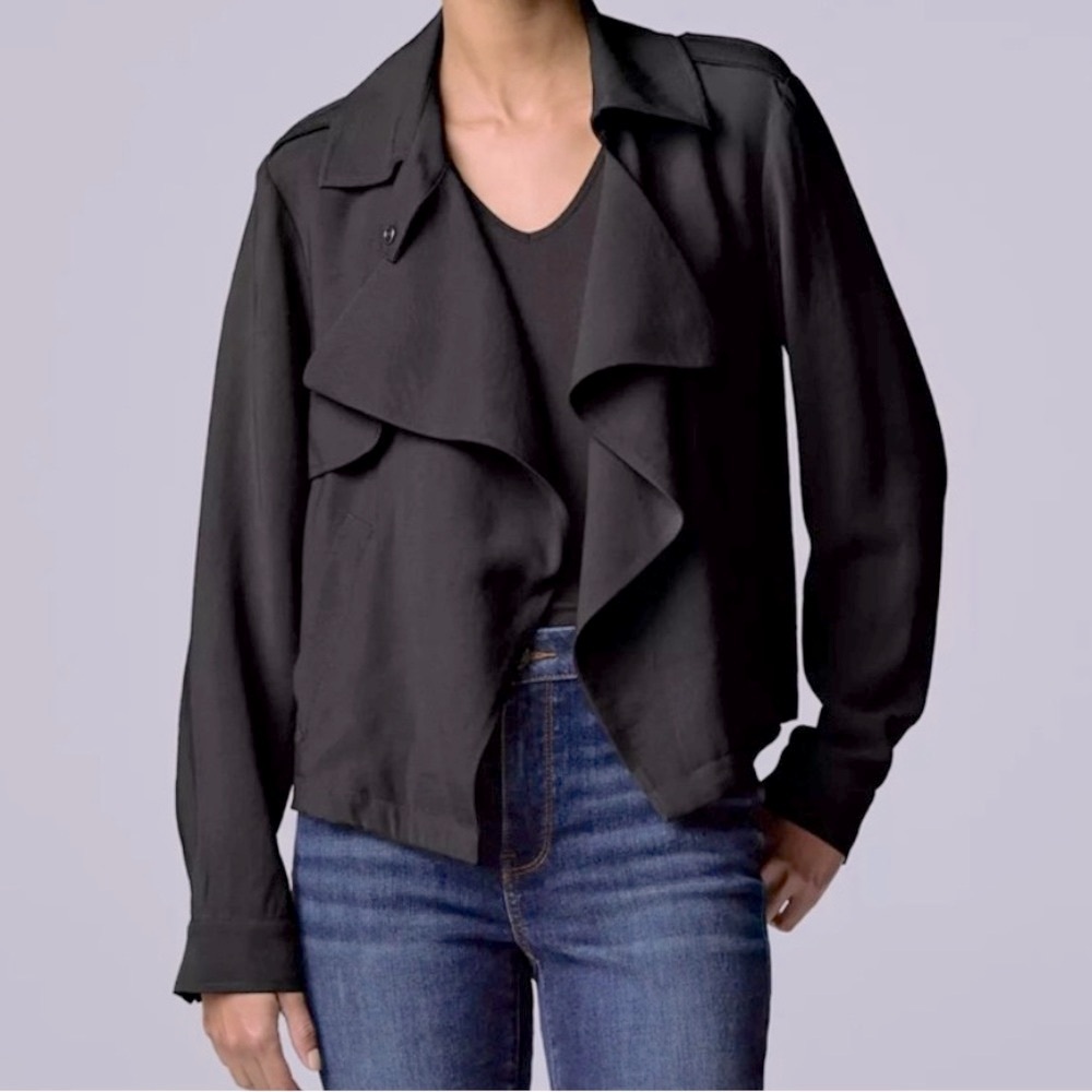 BNWT - Simply Vera - Vera Wang Drape Crop Jacket - Women’s Size M - Black